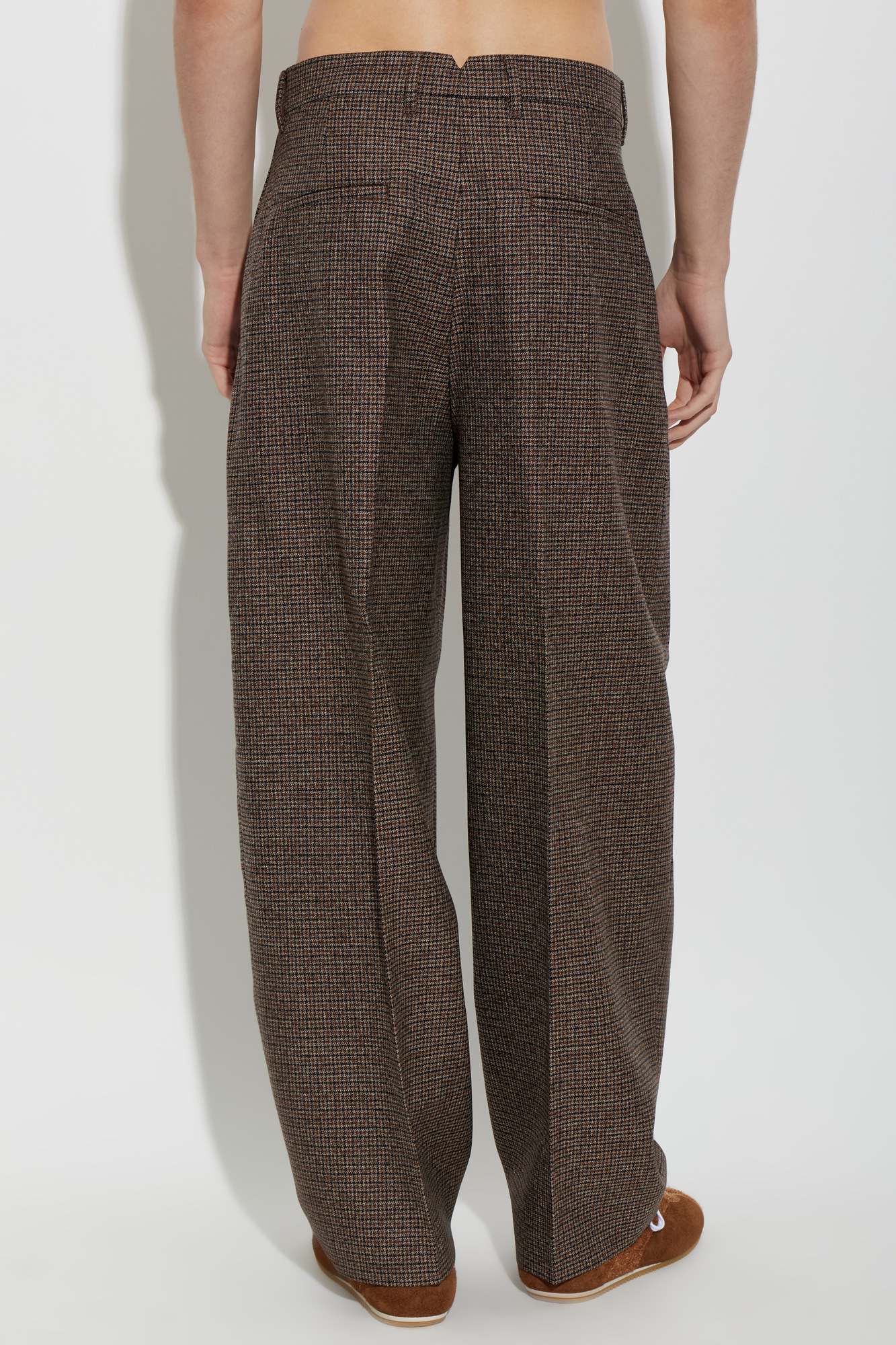 Ami Alexandre Mattiussi Brown Cotton Pleated Trousers | Men's | Vitkac